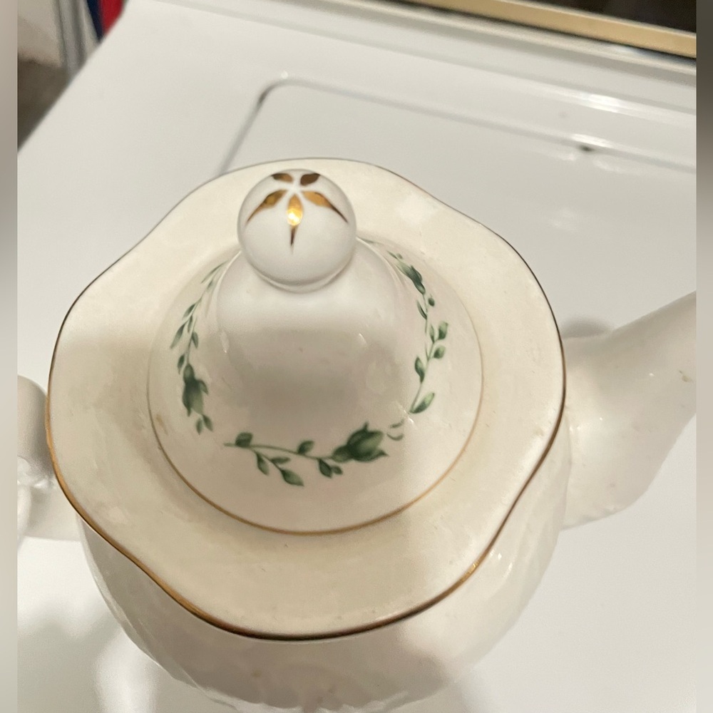 Vintage Floral Teapot Set Gibson & Blue Silver Accent Cottagecore - Picture 3 of 8